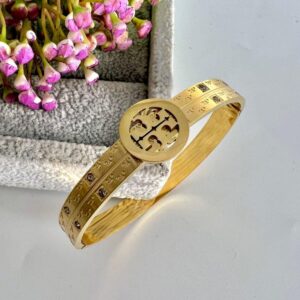 Antique design gold plated kara bangle - 1 pcs