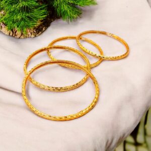 Gold plated indian kara bangles set of 3