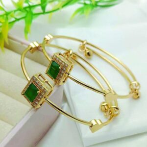 Modern design gold plated kara bangle - 2 pcs