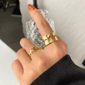 Trendy couple flame ring - 2 pcs