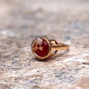 Rajasthani design gold plated artificial stone adjustable ring