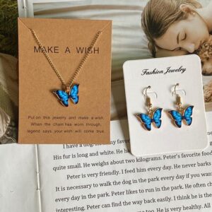 Butterfly Hanging Gold Plated Artificial Set 3 Pcs Unique Design For Women