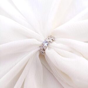 Elegant Silver Plated Crystal Adjustable Ring